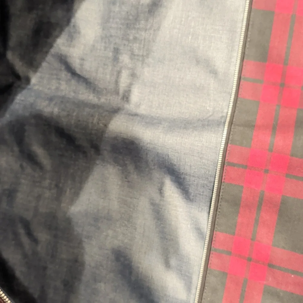Vintage TWA Airlines Garment Bag Red Black Plaid Suiter Travel Luggage Logo